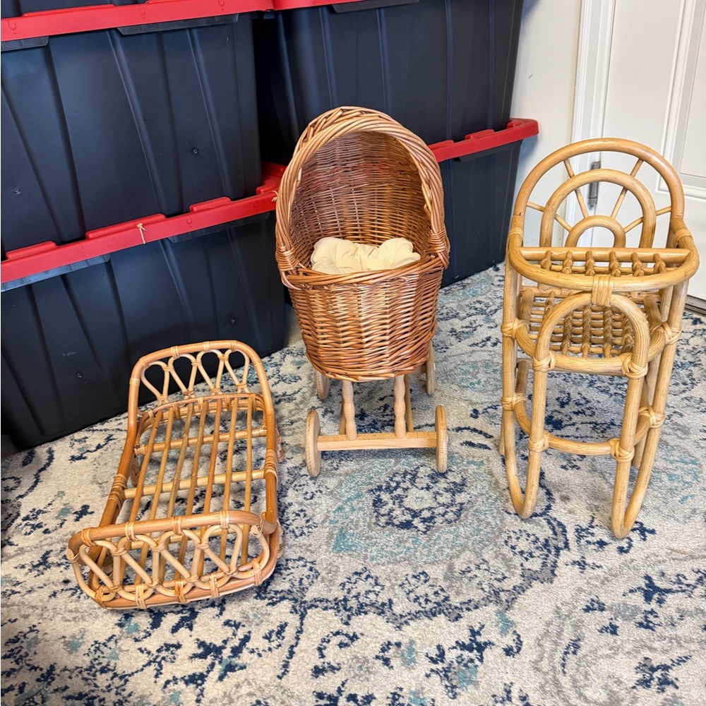 Natural Rattan Doll Furniture Set